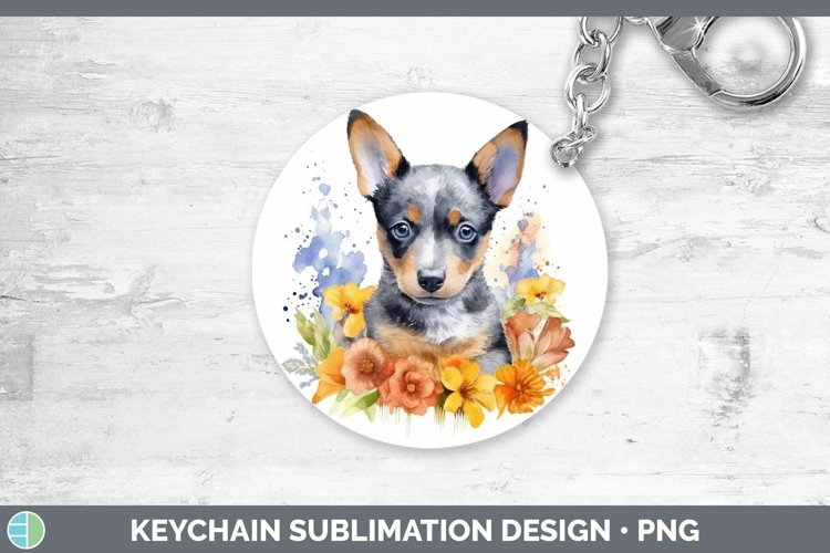 GorgeousWatercolor Dog Keychain design.
