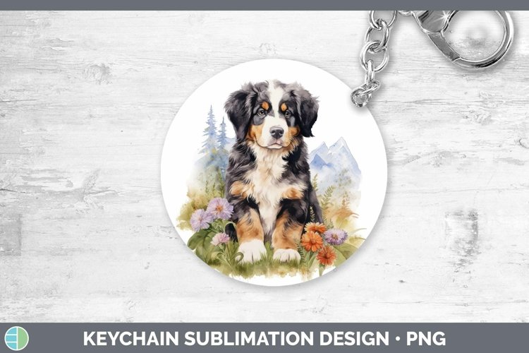 GorgeousWatercolor Dog Keychain design.