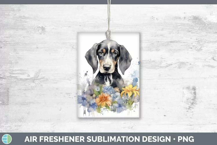 Watercolor Dog Bluetick Coonhound Air Freshener Sublimation