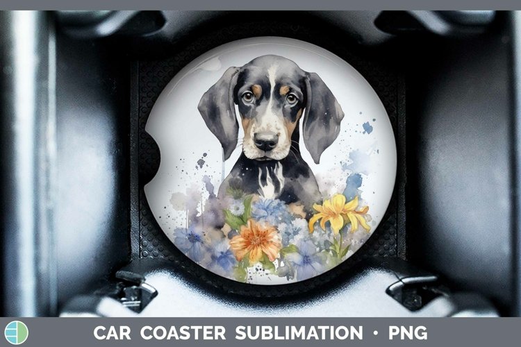 GorgeousWatercolor Dog Car Coaster design.