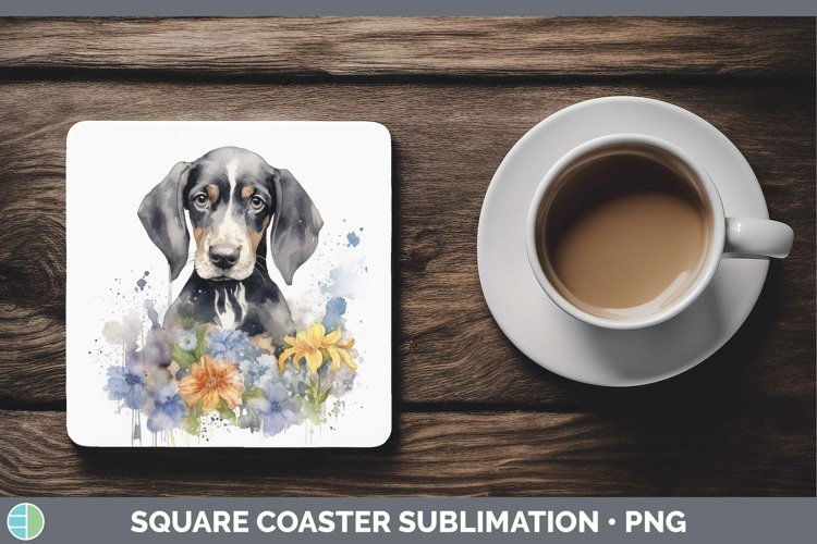 GorgeousWatercolor Dog Square Coaster design.