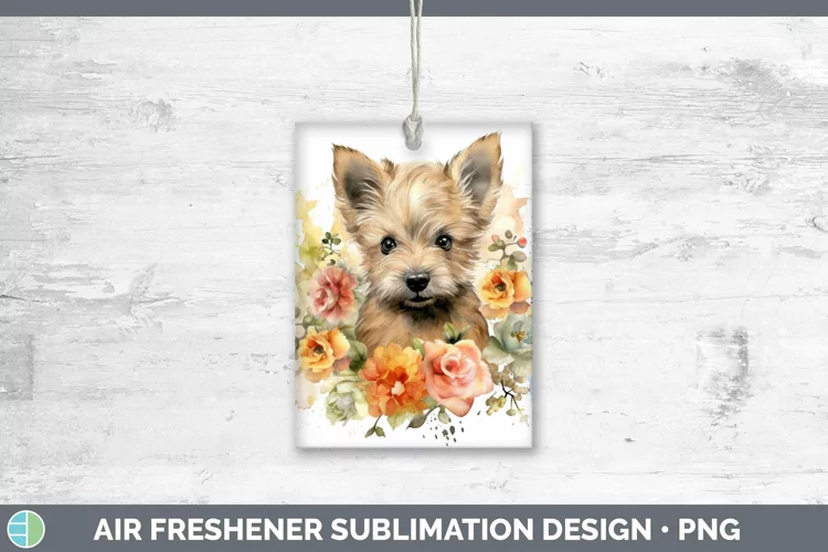 Watercolor Dog Cairn Terrier Air Freshener Sublimation Car F