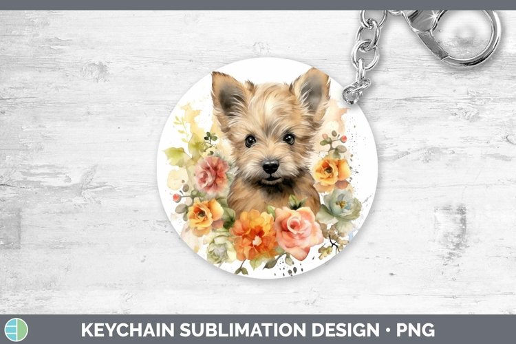 GorgeousWatercolor Dog Keychain design.