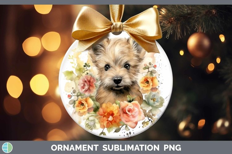 GorgeousWatercolor Dog Ornament design.