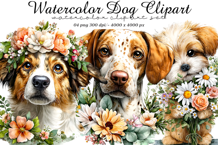 Watercolor Dog Clipart, Watercolor Dog PNG