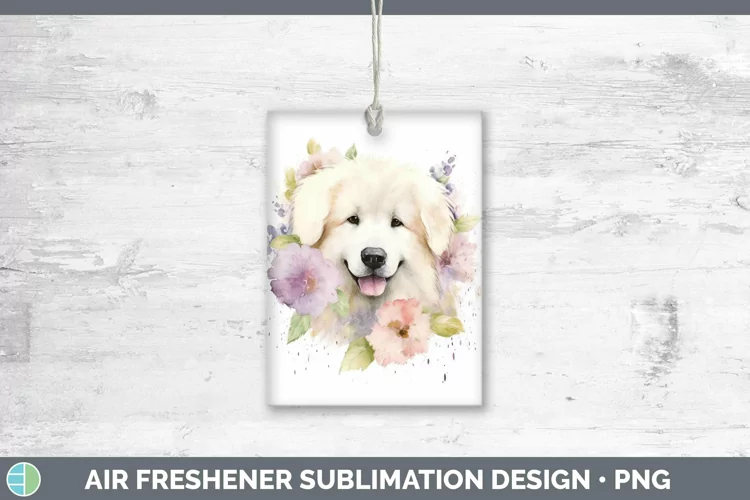 Watercolor Dog Great Pyrenees Air Freshener Sublimation Car