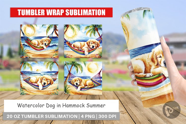 Tumbler Wrap Dog in Summer Hammock