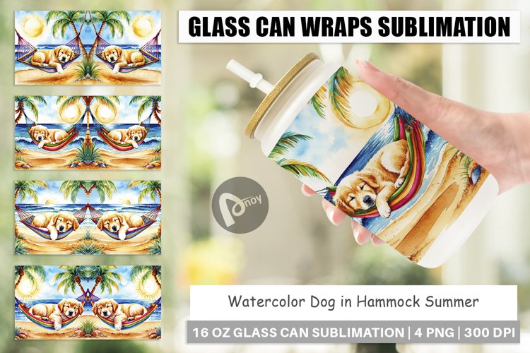Glass Can Wraps Dog in Summer Hammock