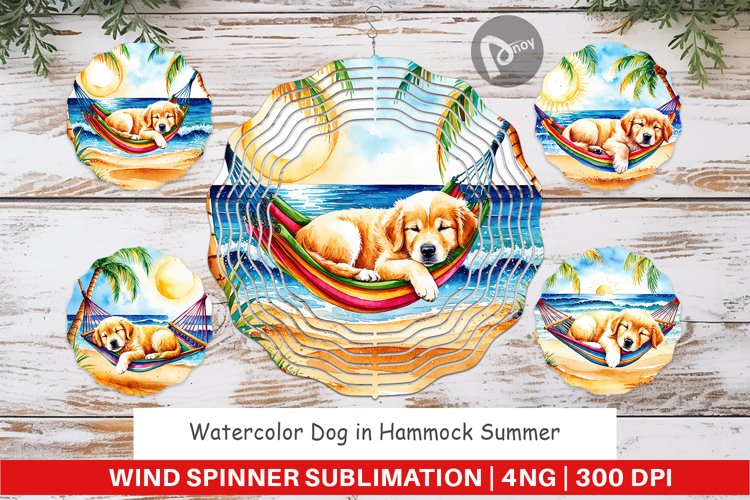 Wind Spinner Dog in Summer Hammock
