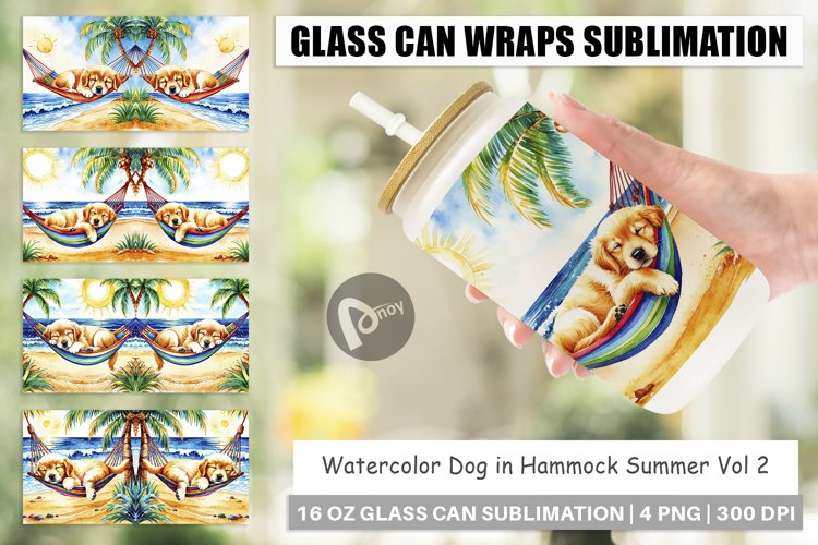 Glass Can Wraps Dog in Summer Hammock