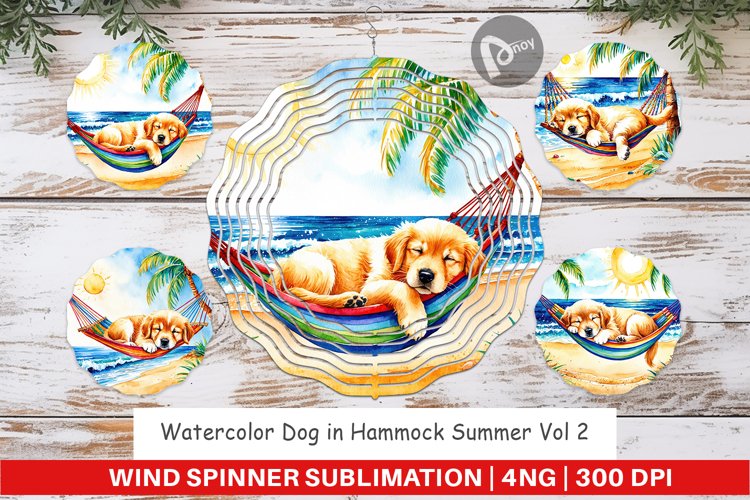 Wind Spinner Dog in Summer Hammock