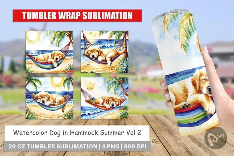 Tumbler Wrap Dog in Summer Hammock