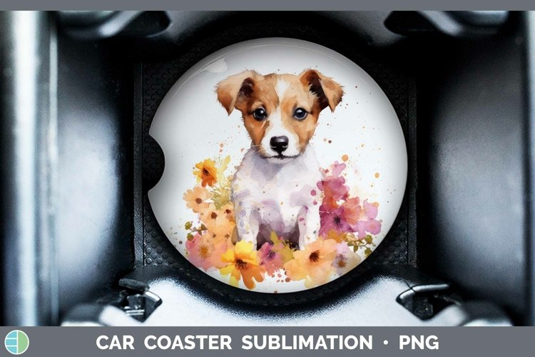 Watercolor Dog Jack Russell Terrier Car Coaster Sublimation