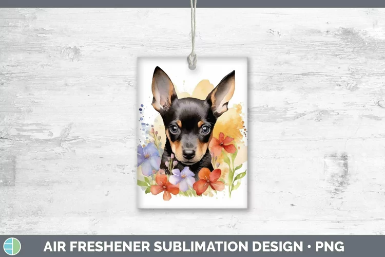 Watercolor Dog Miniature Pinscher Air Freshener Sublimation