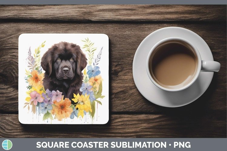 GorgeousWatercolor Dog Square Coaster design.