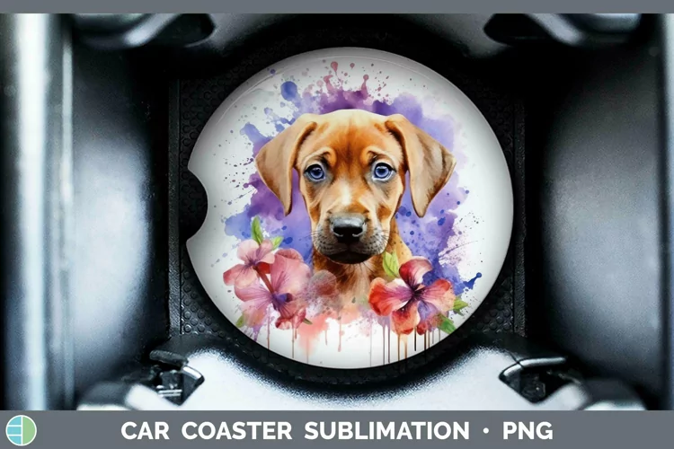 Watercolor Dog Rhodesian Ridgeback Car Coaster Sublimation C