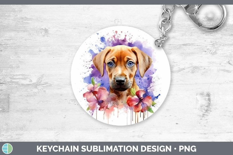 GorgeousWatercolor Dog Keychain design.