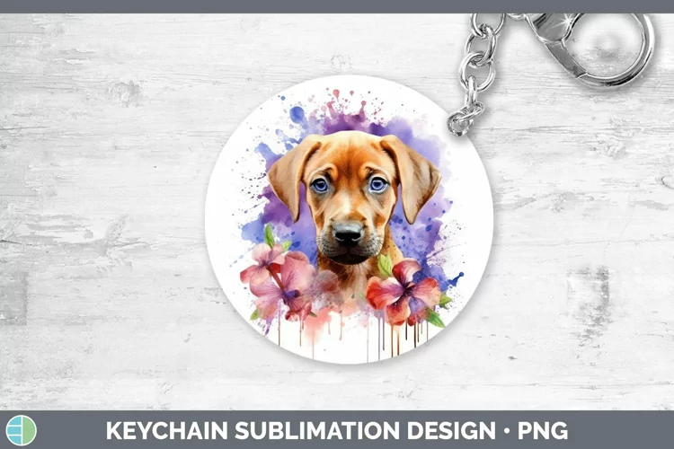 Watercolor Dog Rhodesian Ridgeback Keychain Sublimation Keyr