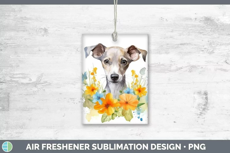 Watercolor Dog Whippet Air Freshener Sublimation Car Freshen