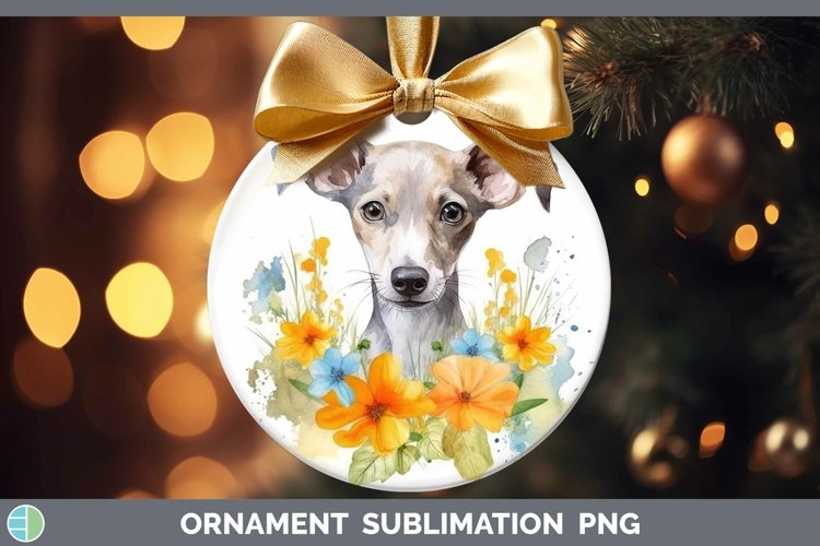 GorgeousWatercolor Dog Ornament design.