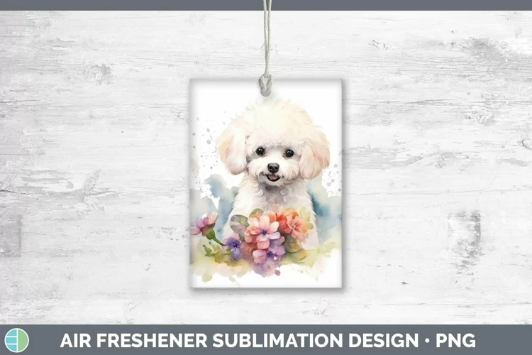 Watercolor Dogs Bichon Frise Air Freshener Sublimation Car F