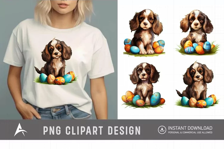 Watercolor Dogs Easter Clipart