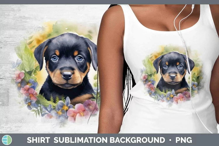 Watercolor Dogs Rottweiler Shirt Sublimation Sublimation Bac