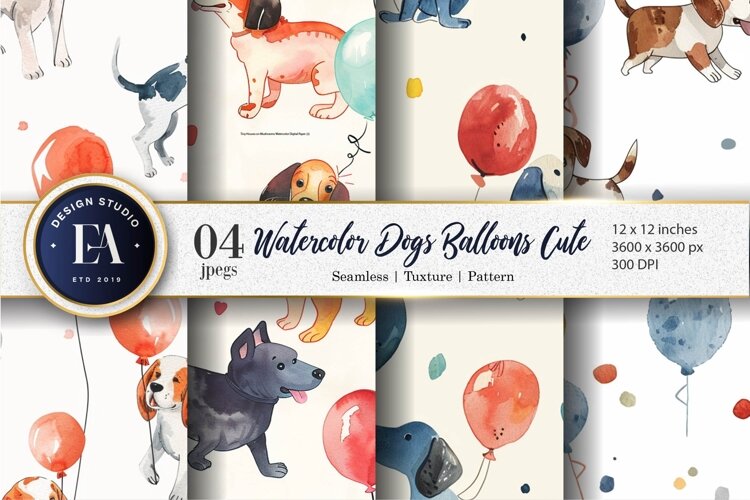 Hand-Painted Watercolor Digital Digital Paper | Seamless Art example image 1