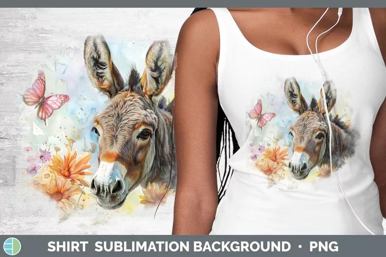 Watercolor Donkey Shirt Sublimation Sublimation Background D