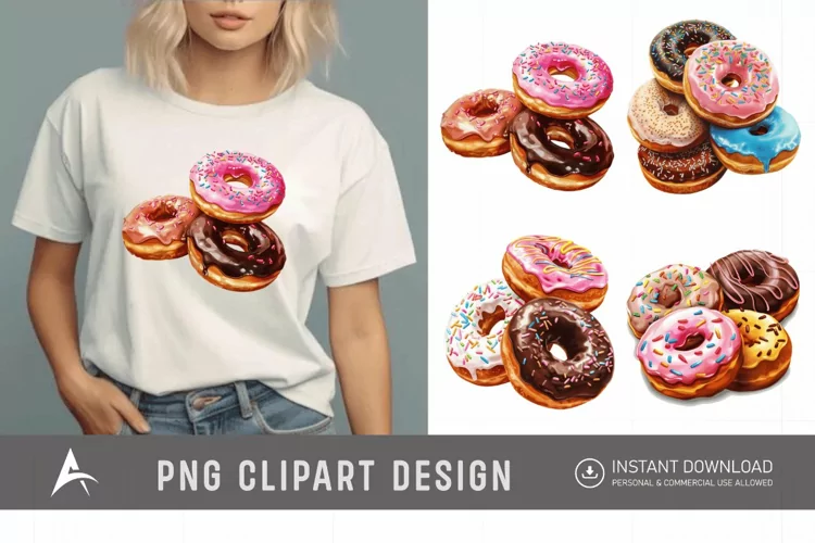 Watercolor Donuts Clipart