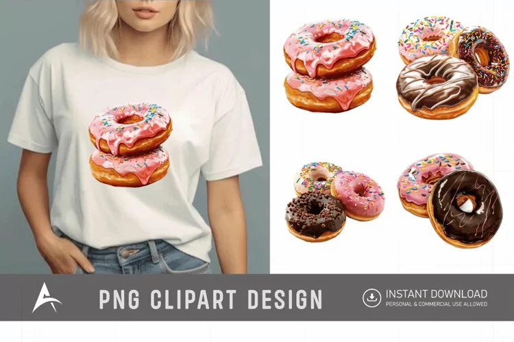 Watercolor Donuts Clipart
