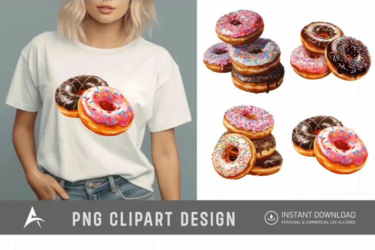 Watercolor Donuts Clipart