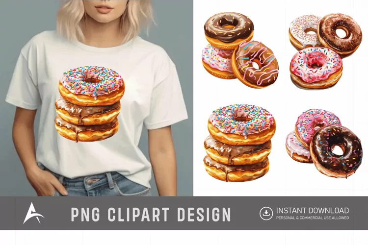 Watercolor Donuts Clipart