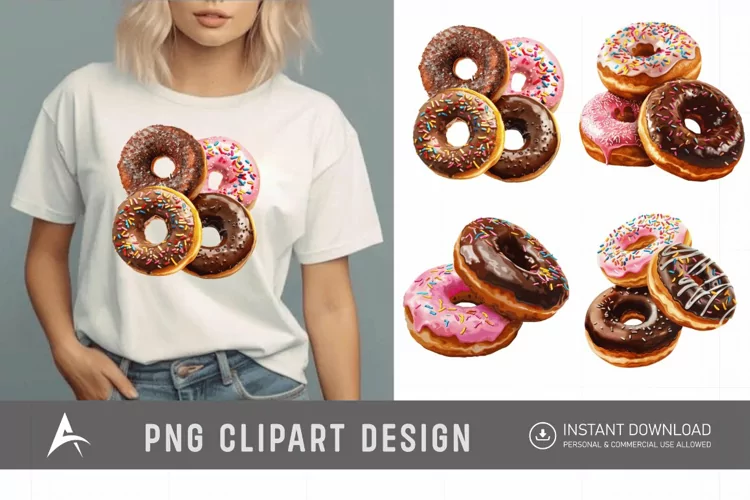 Watercolor Donuts Clipart