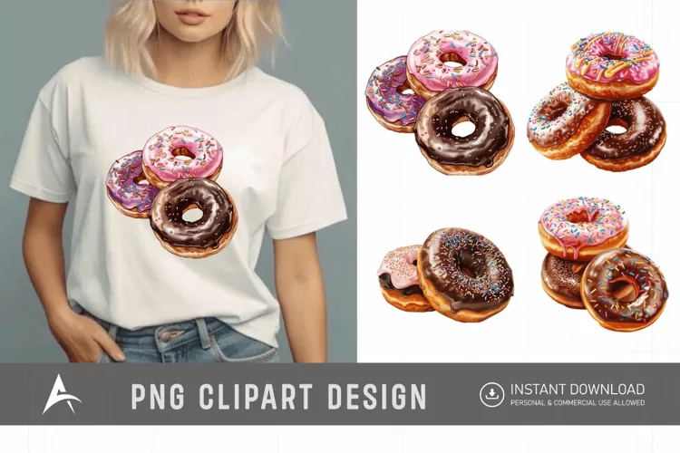 Watercolor Donuts Clipart
