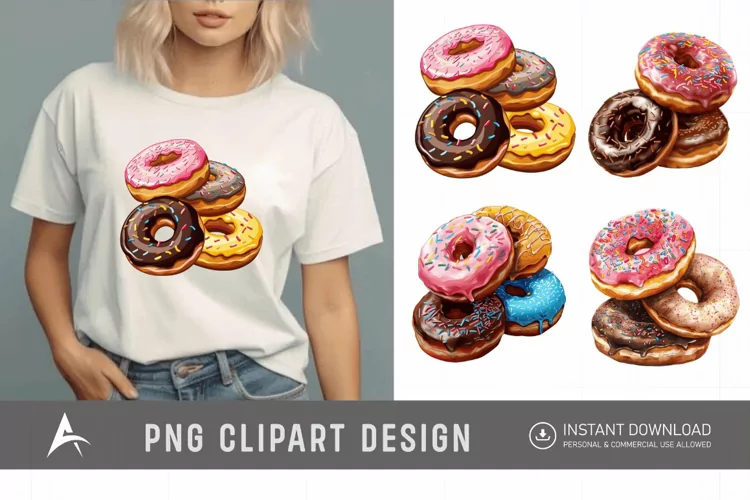 Watercolor Donuts Clipart