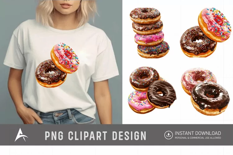 Watercolor Donuts Clipart