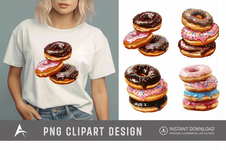 Watercolor Donuts Clipart