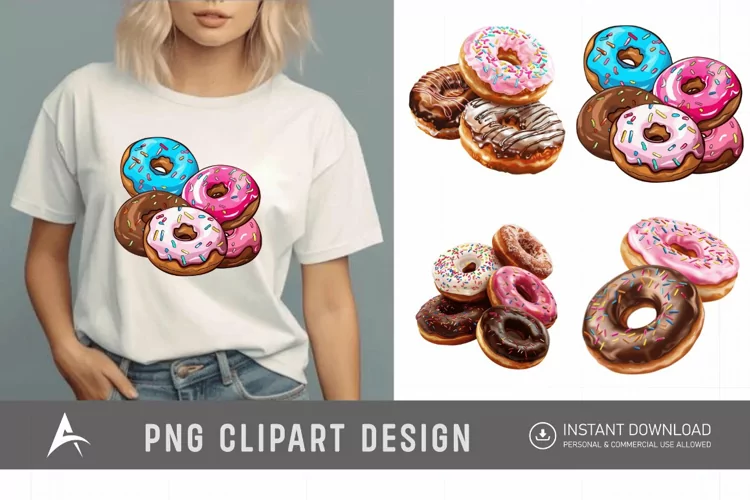 Watercolor Donuts Clipart