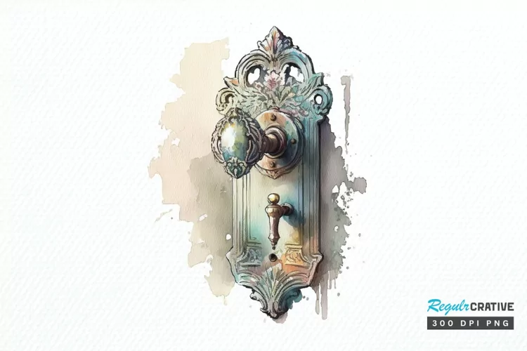 Watercolor Door Handle PNG Clipart