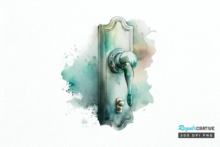 Watercolor Door Handle PNG Clipart