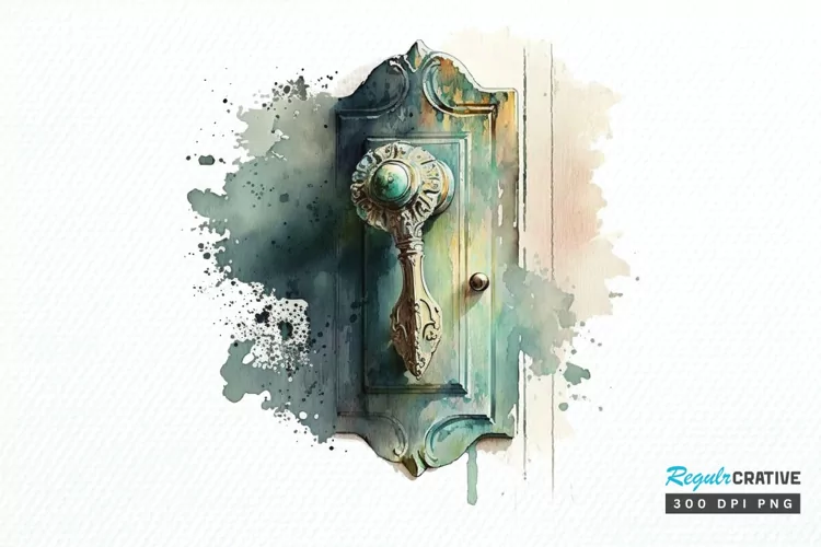 Watercolor Door Handle PNG Clipart
