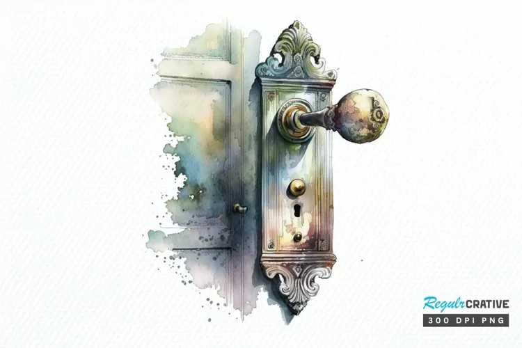 Watercolor Door Handle PNG Clipart