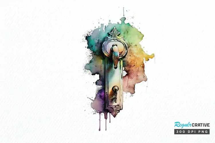 Watercolor Door Handle PNG Clipart