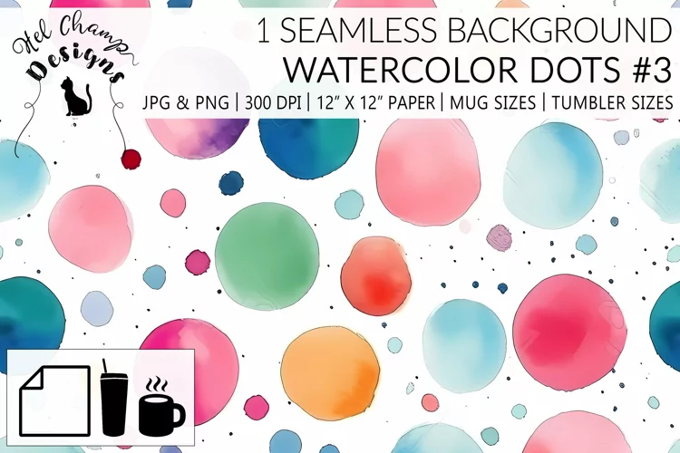Watercolor Dots #3 | Patterns | Sublimation
