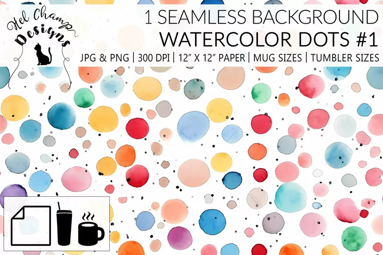 Watercolor Dots #1 | Patterns | Sublimation