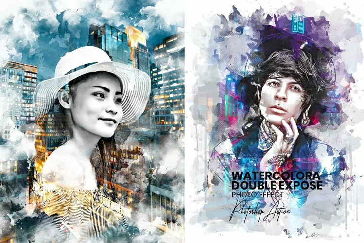 Watercolor Double Expose Effect