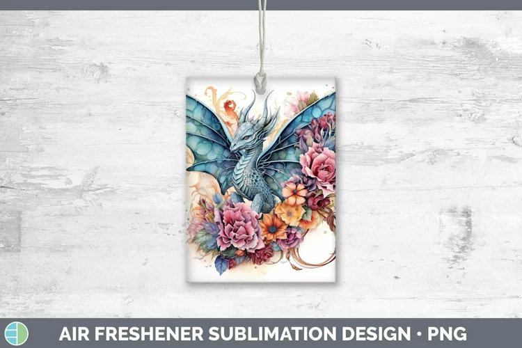 Watercolor Dragon Air Freshener | Sublimation Car Freshener
