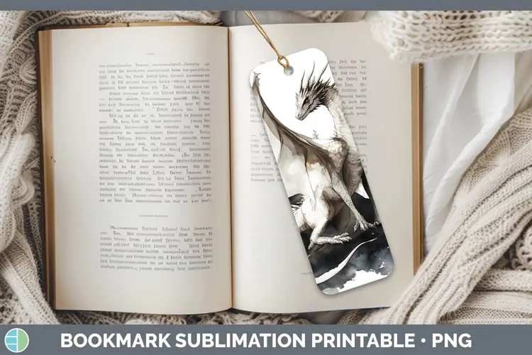 Watercolor Dragon Bookmark Sublimation Printable Designs
