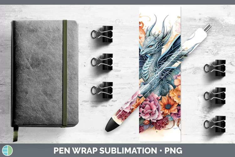 Watercolor Dragon Pen Wrap Sublimation Epoxy Pen Designs